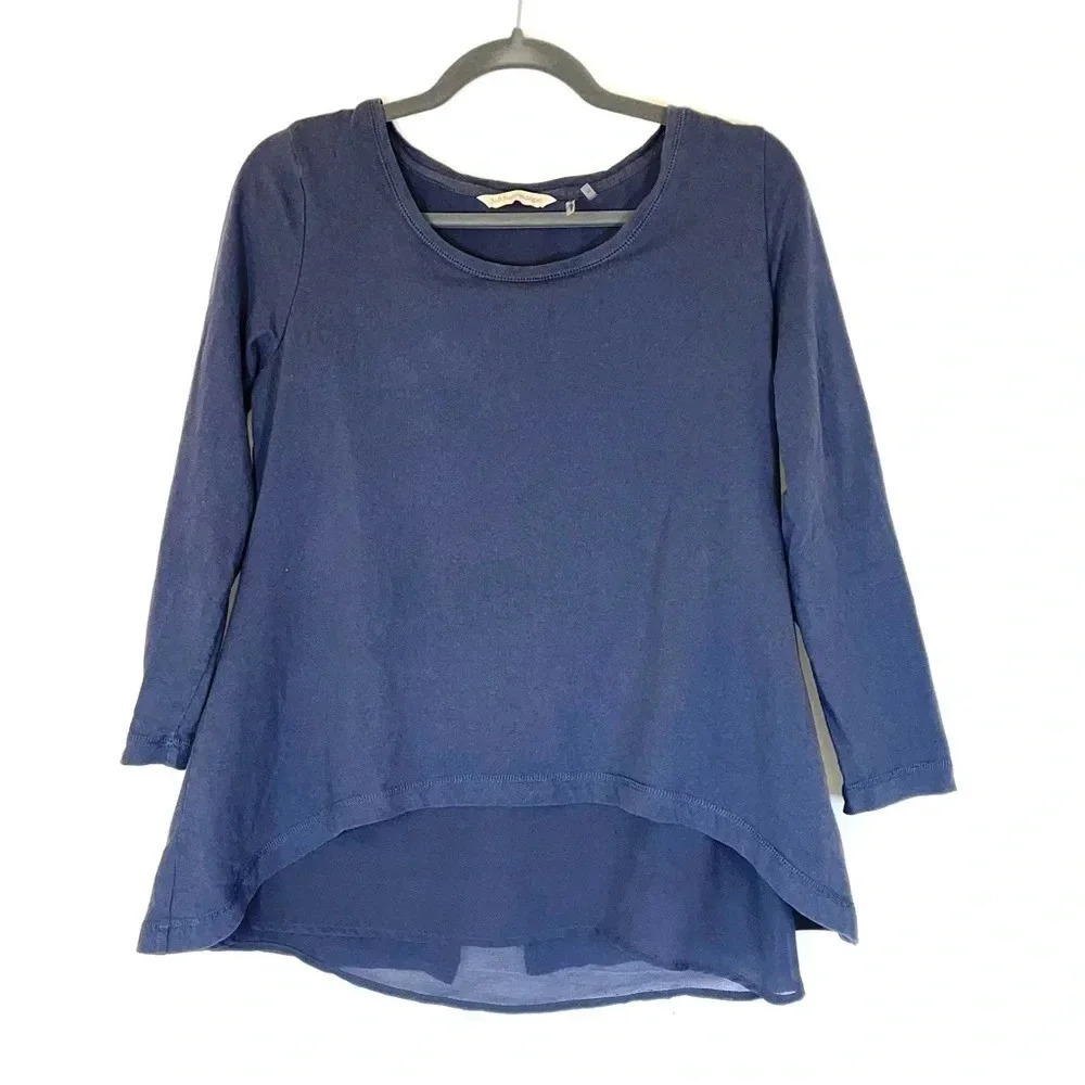 Soft Surroundings Navy Blue Layered Scoop Neck Long Sleeve Size Petite Small
